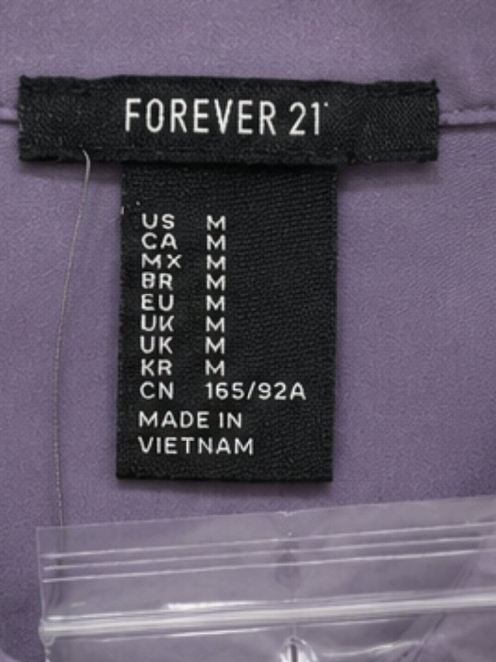 Forever 21 Lavender Purple Satin Button Down Blouse Size Medium NWT - Picture 6 of 6